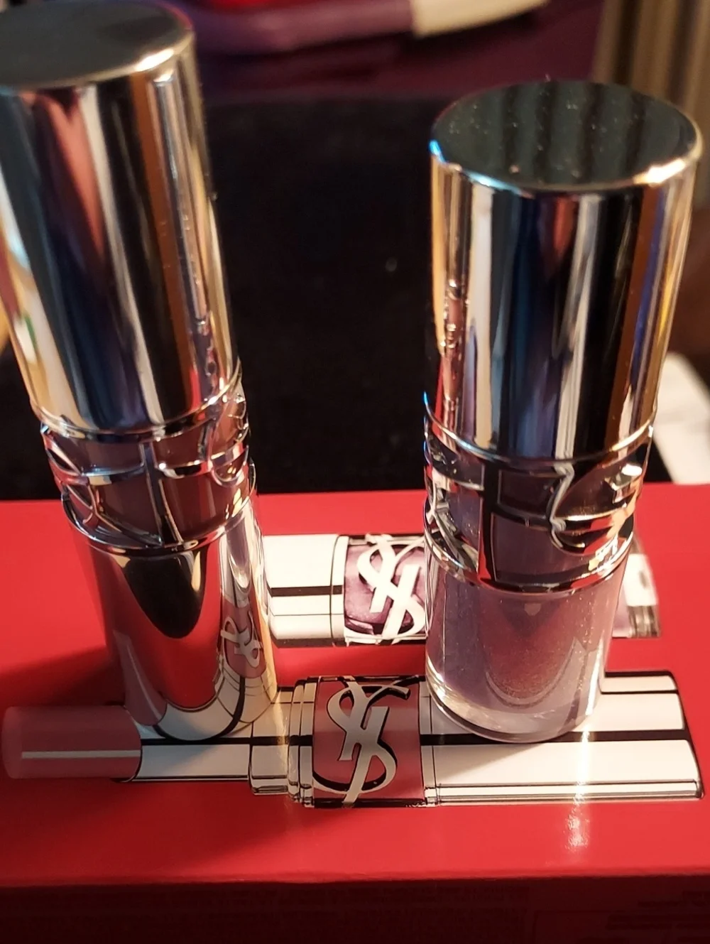 Yves Saint Laurent Pink Lipstick & Lilac Gloss Duo